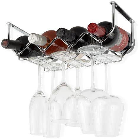Wine rack with glass holder - MOCOUM 4 Pack 15.6" Wine Glass Rack Under Cabinet Stemware Rack, Wine Glass Hangers Rack Wire Wine Glass Holder Storage Hanger Hold Up To 10 Wine Glasses for Cabinet Kitchen Bar (Black, 4 pack) 4.6 out of 5 stars 193. AED 89.60 AED 89. 60. 10% extra off with Citibank MasterCard.